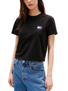 T-shirt maniche corte bandiera posteriore nero