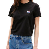 T-shirt maniche corte bandiera posteriore nero