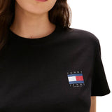 T-shirt maniche corte bandiera posteriore nero