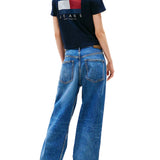 T-shirt maniche corte bandiera posteriore blu