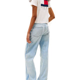 T-shirt maniche corte bandiera posteriore bianco