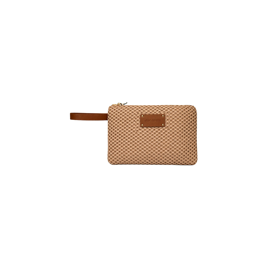 Pochette mare 4Giveness donna Capri rafia sabbia/terra