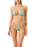 Bikini 4Giveness donna triangolo e slip laccetti sbambolato cachemire pastel giallo