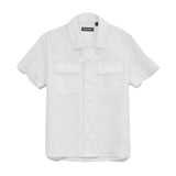 Camicia Anthony Morato bambino manica corta Slub linen bianco