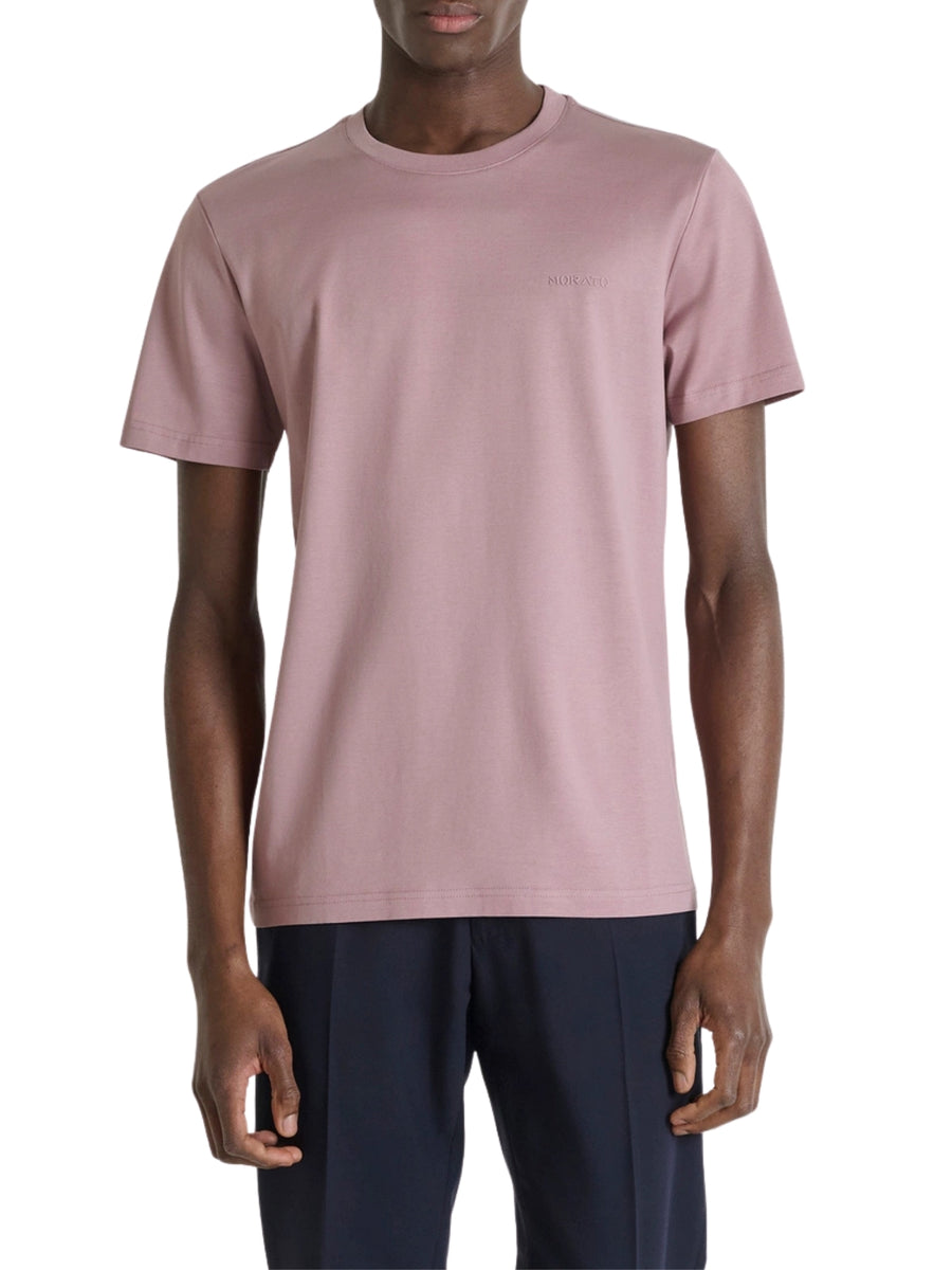 T-shirt con maniche corte modello slim neuter fabric cipria