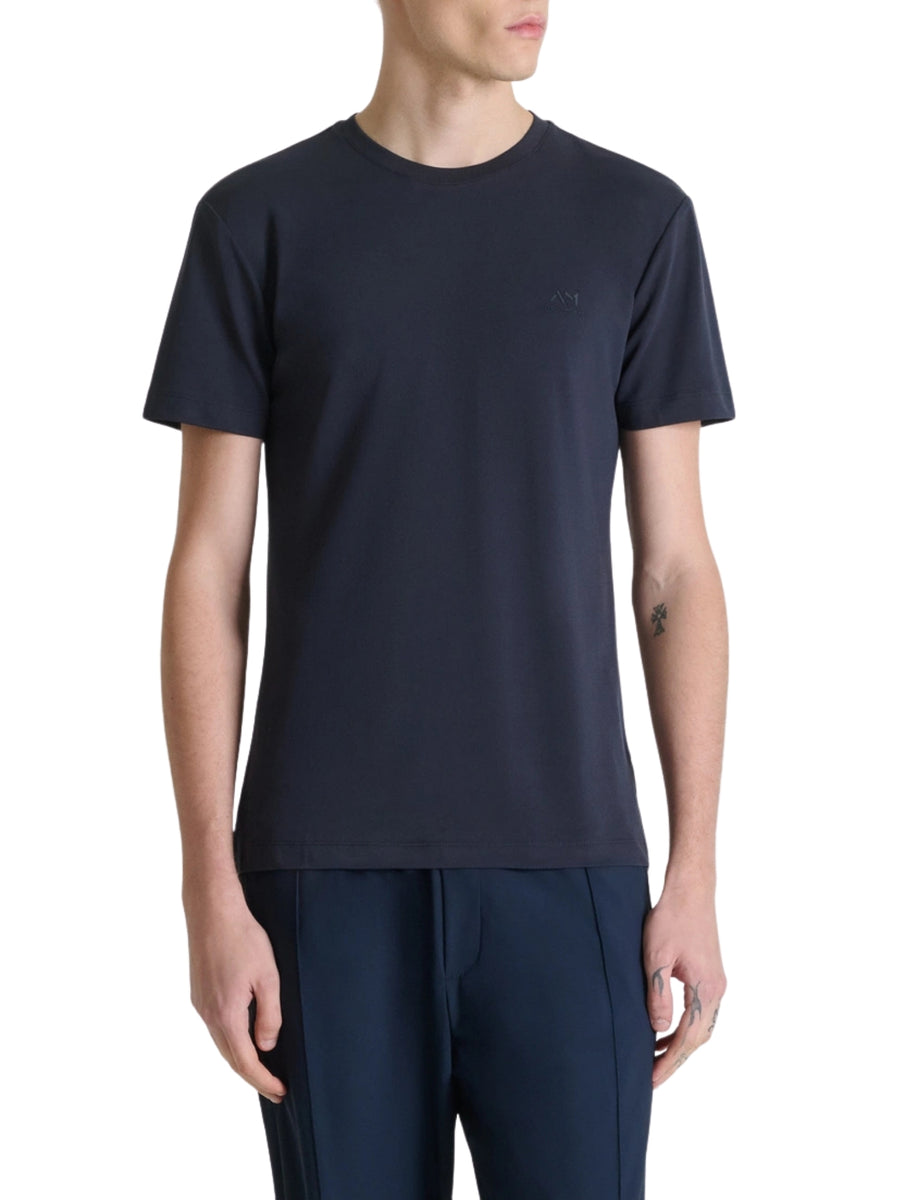 T-shirt con maniche corte modello super slim fit blu