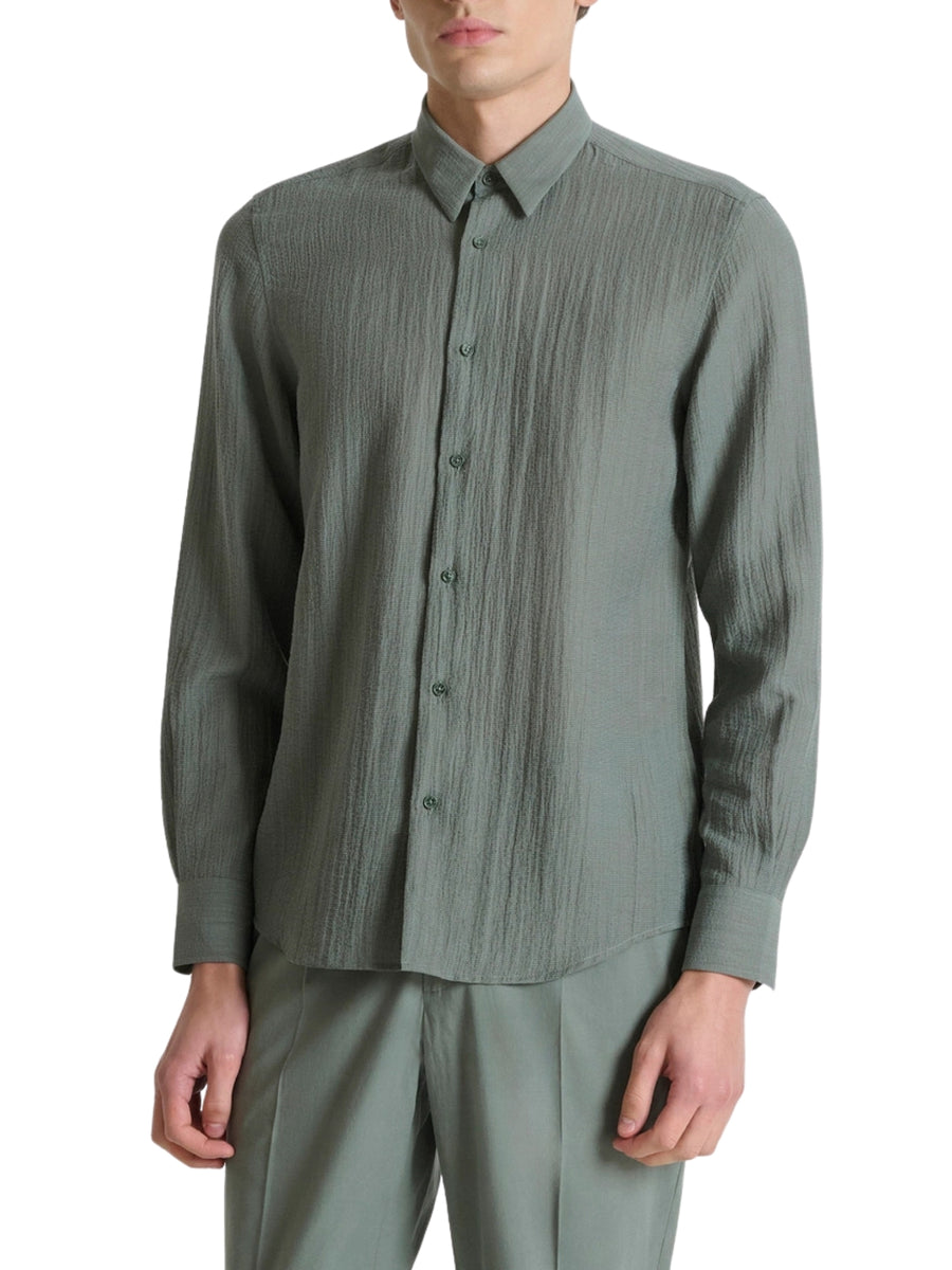Camicia con maniche lunghe Antony Morato uomo modello Napoli regular verde agave