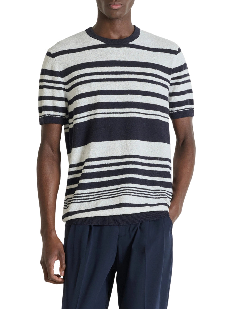 Maglia a girocollo con maniche corte Antony Morato uomo modello a righe cotone blu e bianco