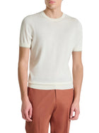 Maglia a girocollo con maniche corte Antony Morato uomo modello mercerized cotton burro
