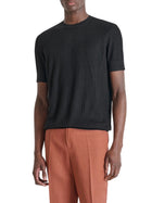 Maglia a girocollo con maniche corte Antony Morato uomo modello linen blend nero