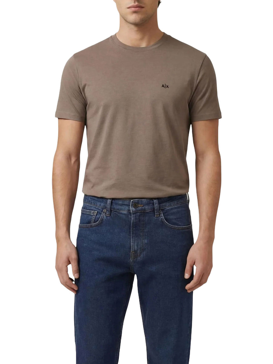 T-shirt manica corta Armani Exchange uomo micrologo jersey driftwood