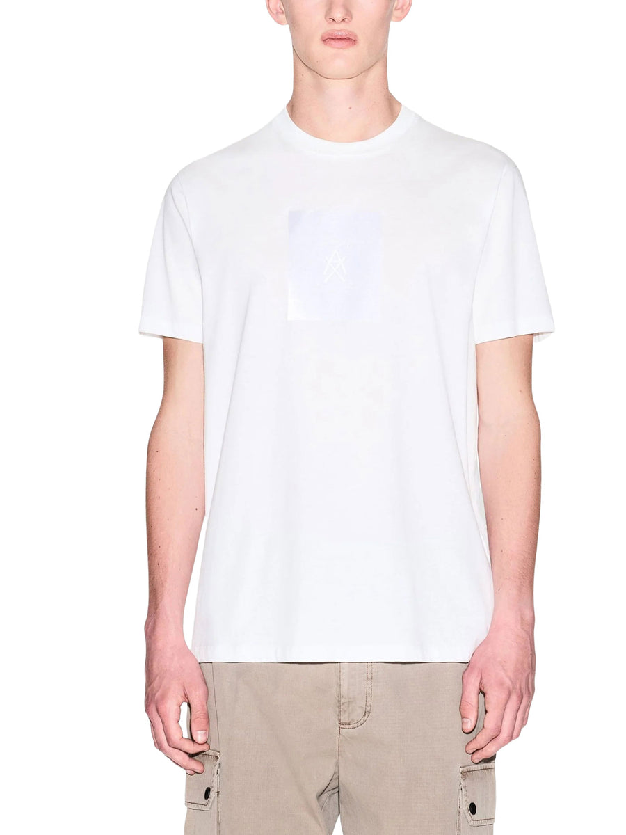 T-shirt Armani Exchange Uomo manica corta patch logo bianco