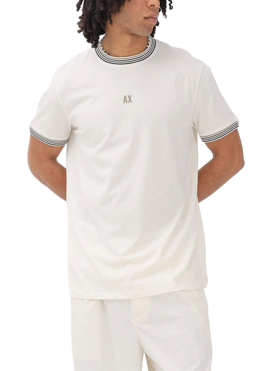 T-shirt Armani Exchange Uomo manica corta prf. contr. crema