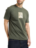 T-shirt Armani Exchange Uomo manica corta leafs logo verde