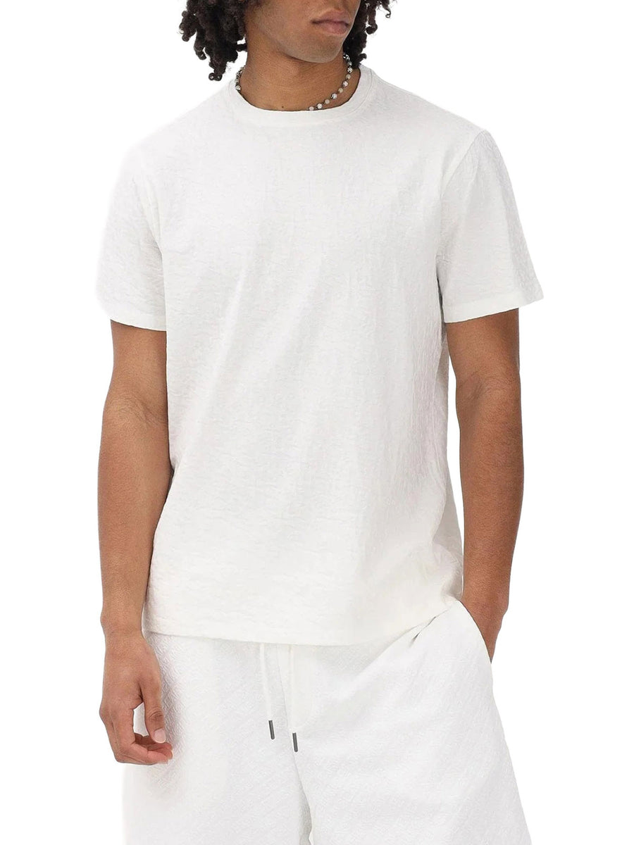 T-shirt Armani Exchange Uomo manica corta jaquard con logo bianco