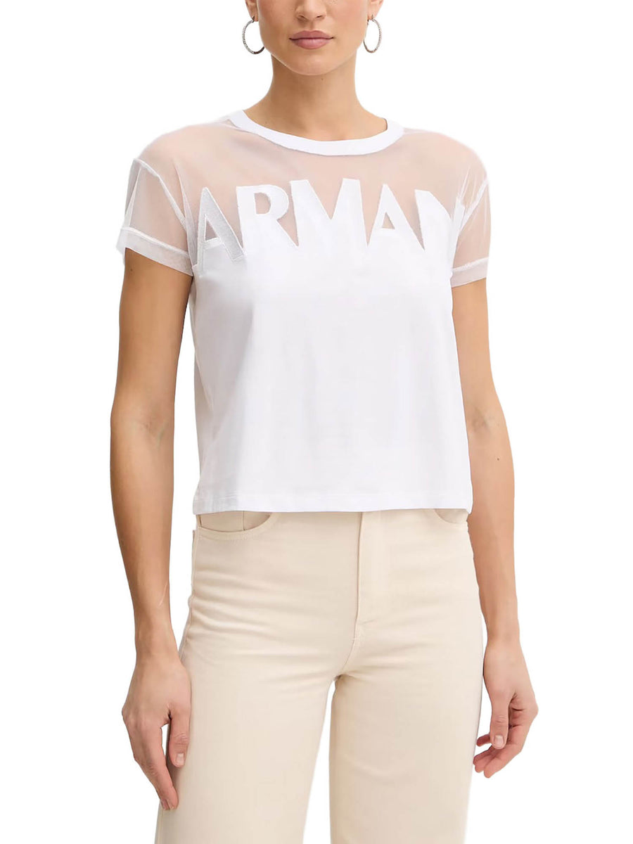 T-shirt Armani Exchange Donna a manica corta bimateric
 Bianco
