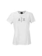 T-shirt Armani Exchange Donna a manica corta ax borchiette 
 Bianco