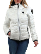 Piumino Blauer con zip e cappucco Camelia bianco