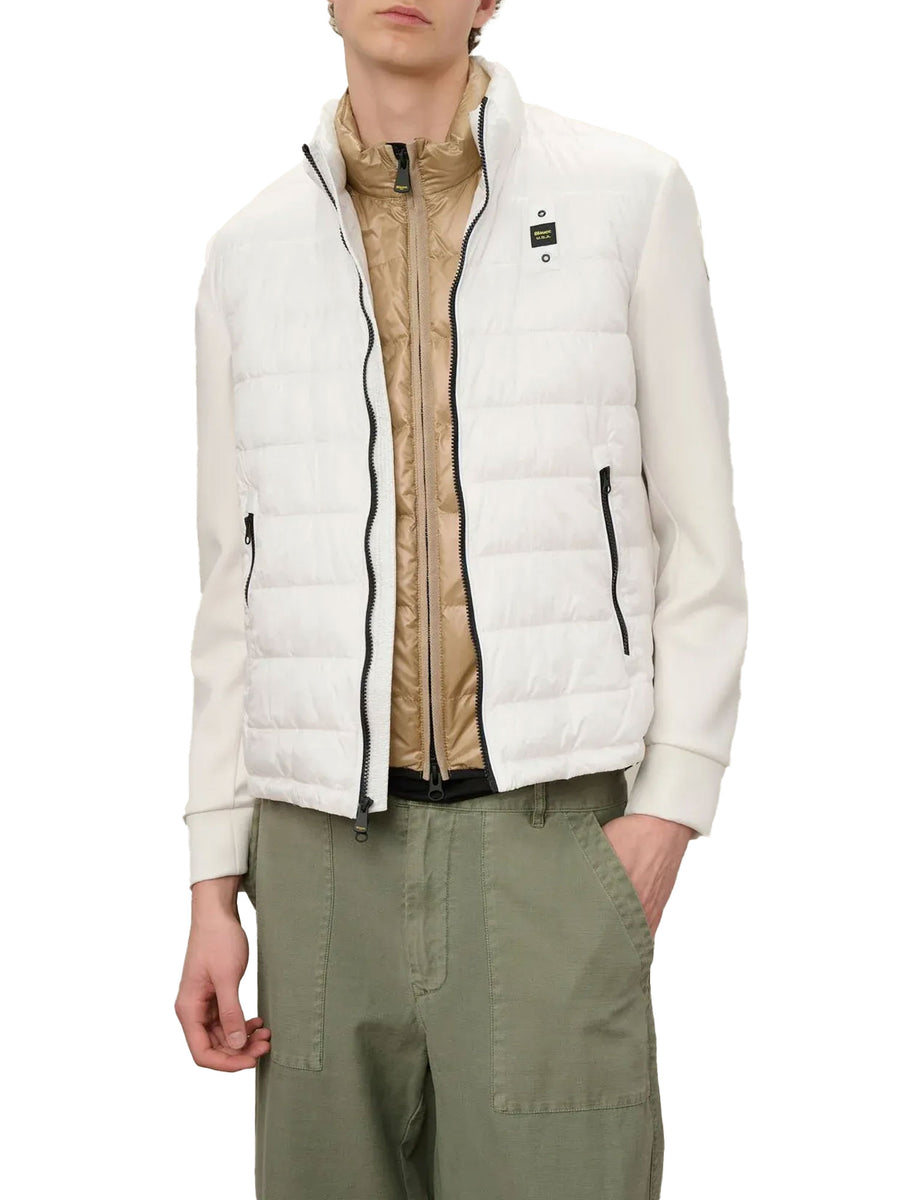 Piumino Blauer uomo con zip bimateric Hebron bianco