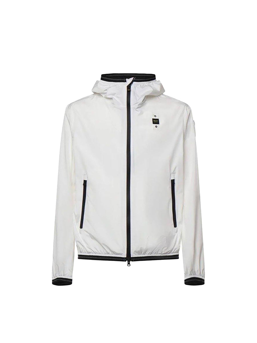 Giubbino Blauer uomo con zip e cappuccio Farrin bianco