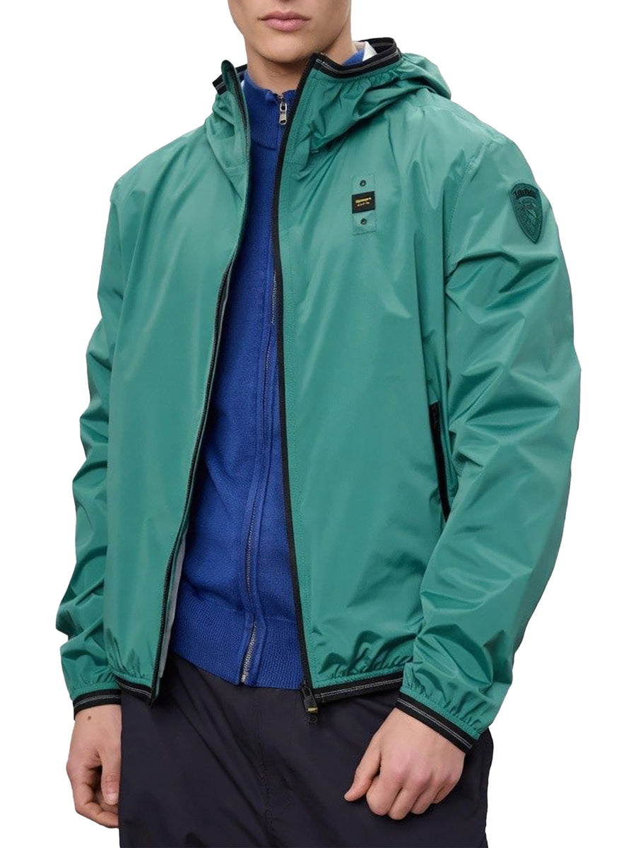 Giubbino Blauer uomo con zip e cappuccio Farrin verde
