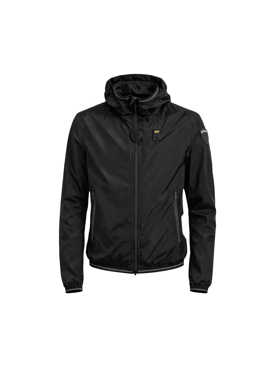 Giubbino Blauer uomo con zip e cappuccio Farrin nero