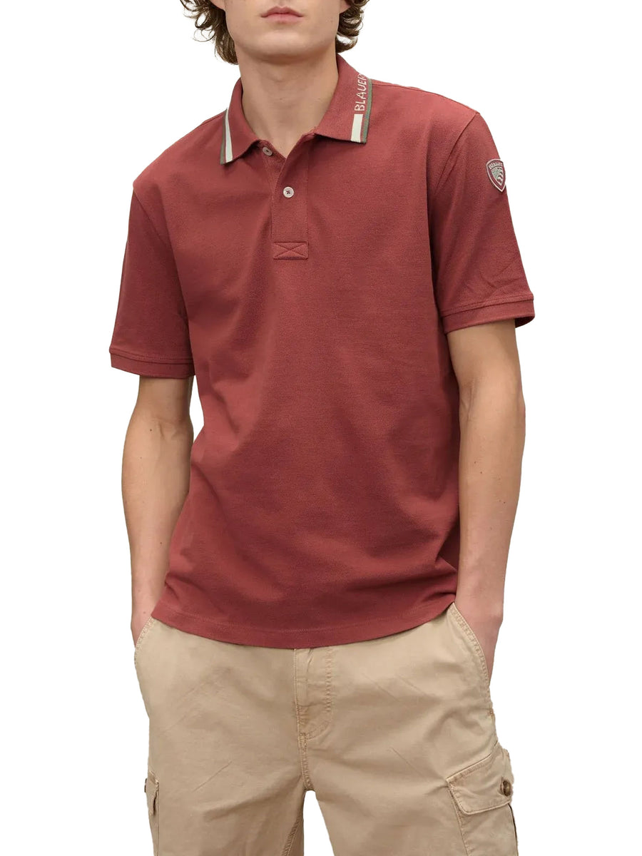 Polo Blauer uomo manica corta Ransom coccio
