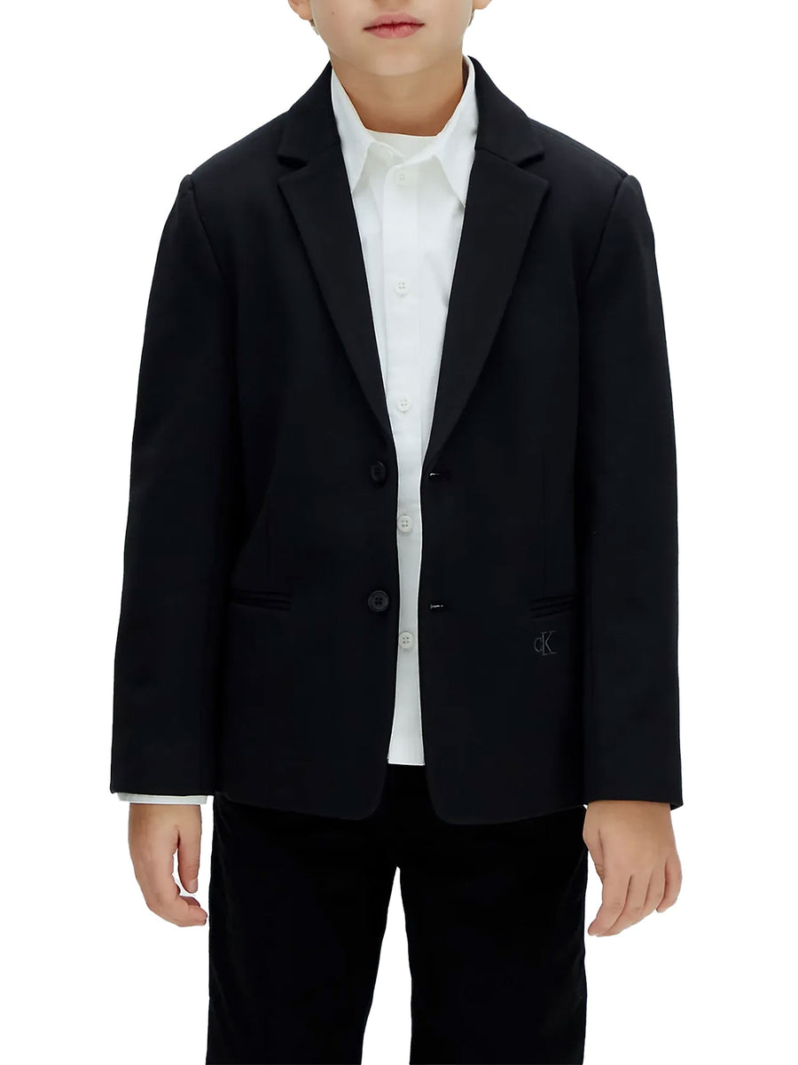 Blazer Calvin Klein Bambino 2 bottoni in twill punto milano nero