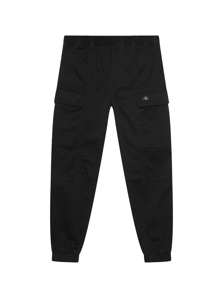 Pantalone Calvin Klein Bambino cargo rasatello nero