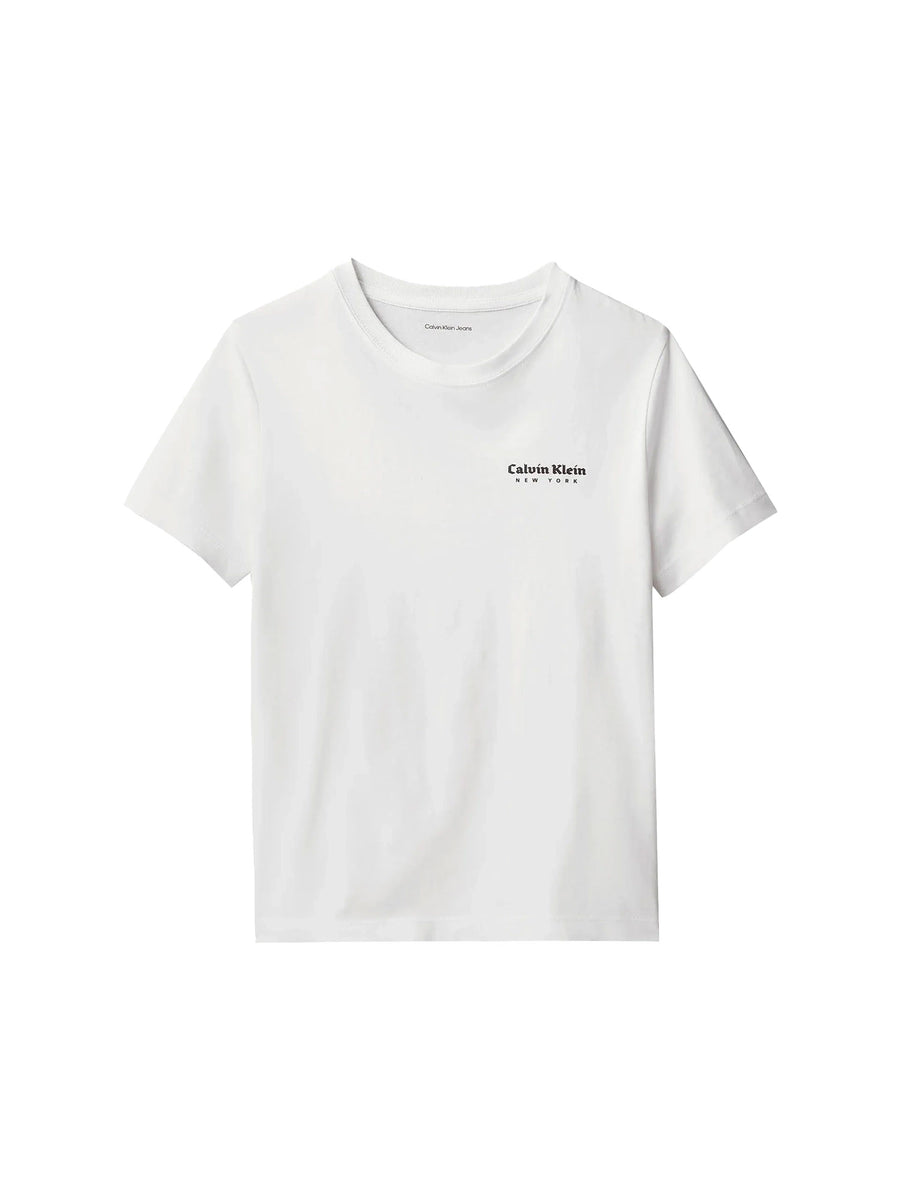 T-shirt Calvin Klein Bambino minimal logo bianco