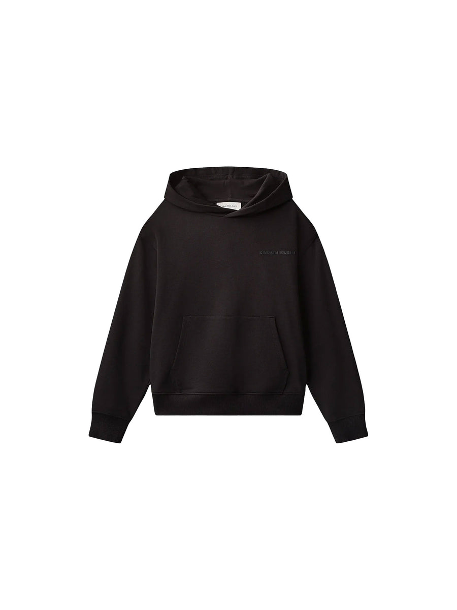 Felpa Calvin Klein Bambino con cappuccio relaxed back aw nero