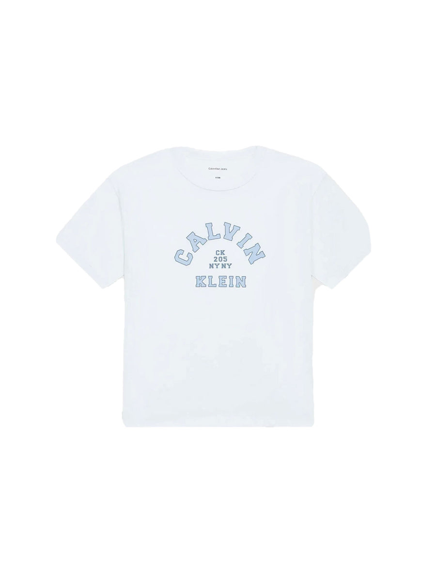T-shirt Calvin Klein Bambino varsity graphic bianco