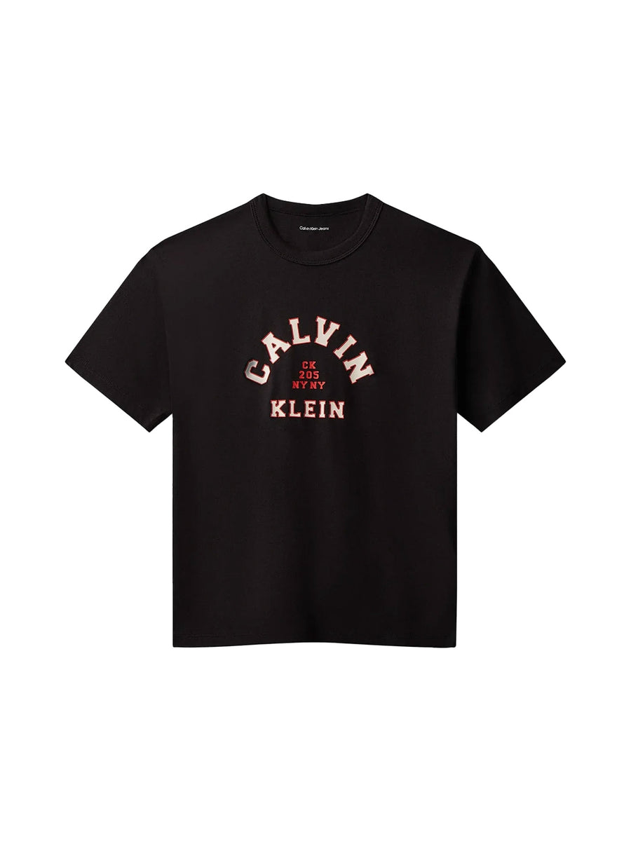 T-shirt Calvin Klein Ragazzo varsity graphic nero