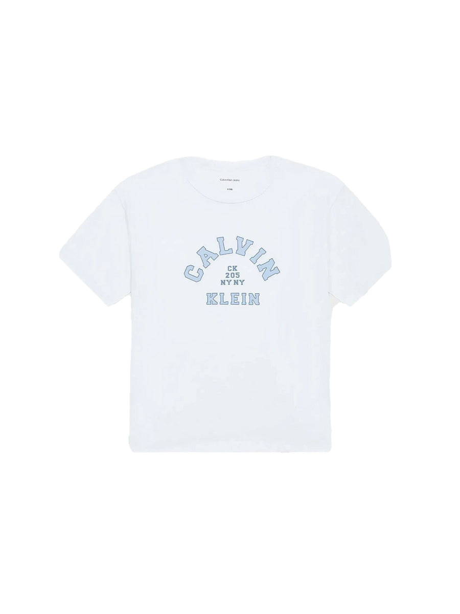 T-shirt Calvin Klein Ragazzo varsity graphic bianco
