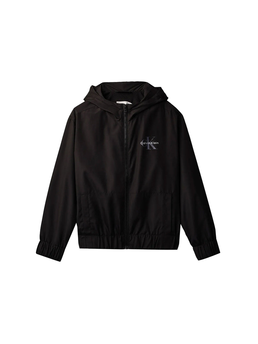Giubbino Calvin Klein Ragazzo con zip e cappuccio monologo essential nero