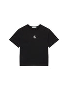 T-shirt Calvin Klein Ragazzo logo boxy nero