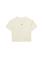 T-shirt Calvin Klein Ragazza folded logo label beige