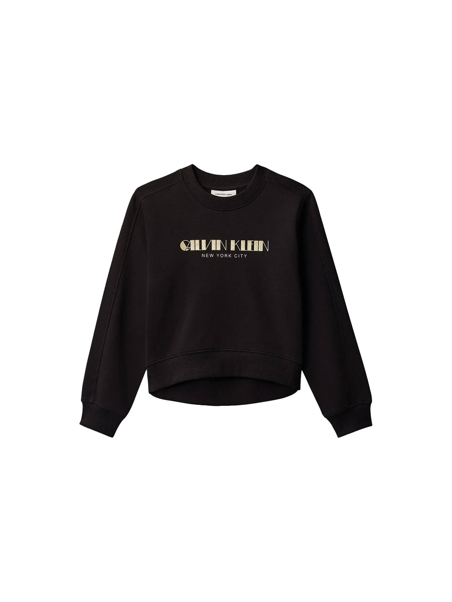 Felpa Calvin Klein Bambina glitter nero