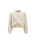 Felpa Calvin Klein Ragazza folded logo label beige