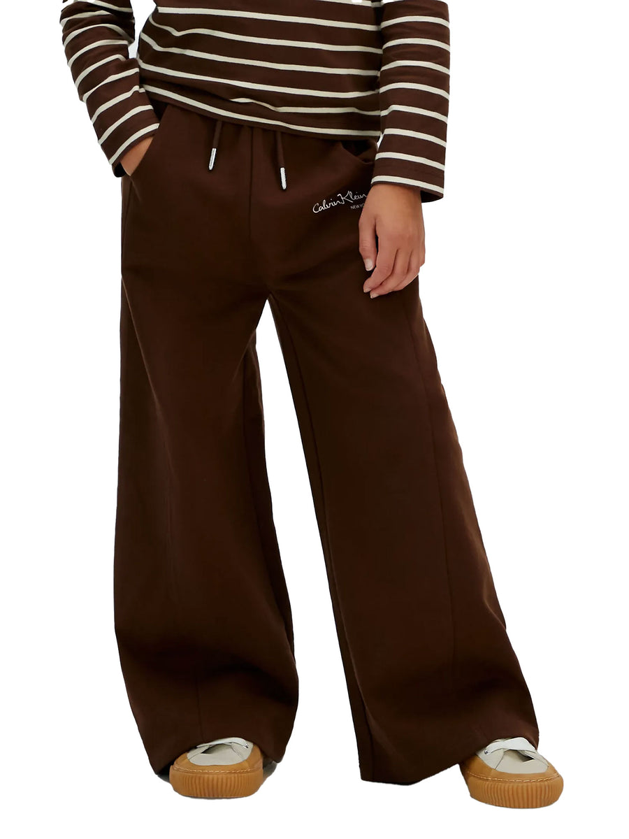 Pantalone Calvin Klein Bambina in felpa signature aw moro