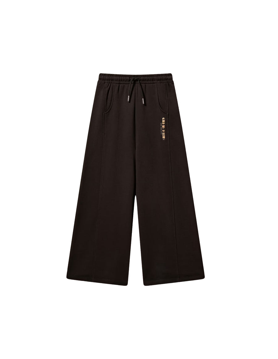 Pantalone Calvin Klein Bambina in felpa logo glitter aw nero
