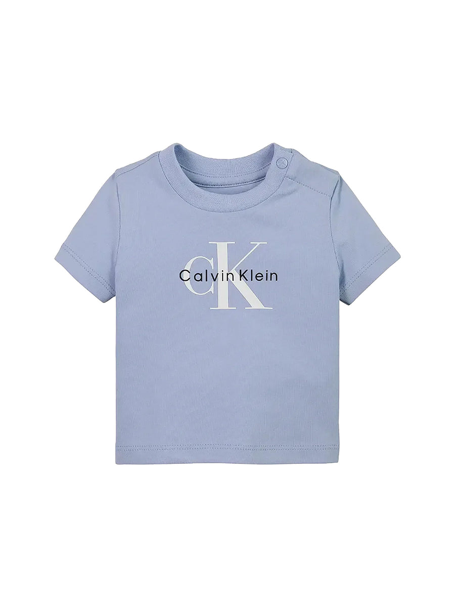 T-shirt Calvin Klein Neonato monogram celeste