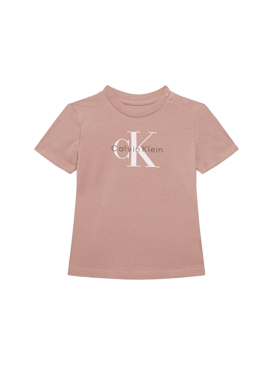 T-shirt Calvin Klein Neonato monogram rosa