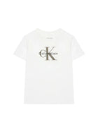 T-shirt Calvin Klein Neonato monogram bianco