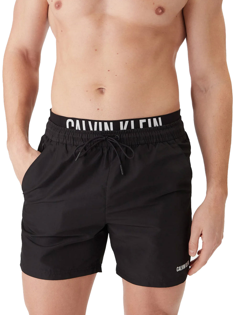 Slip mare Calvin Klein modello double waistband nero