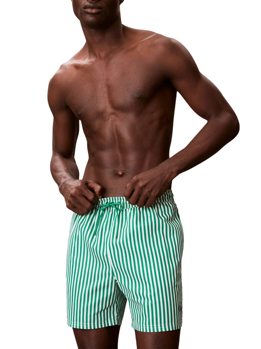 Boxer mare Calvin Klein modello m drawstring waistband verde/bianco