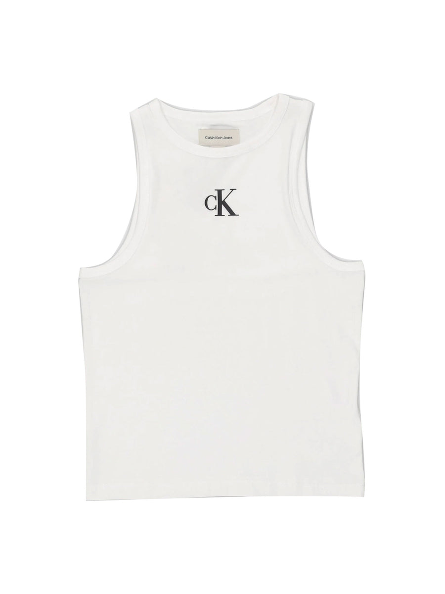 Canotta Calvin Klein Bambina logo bianco