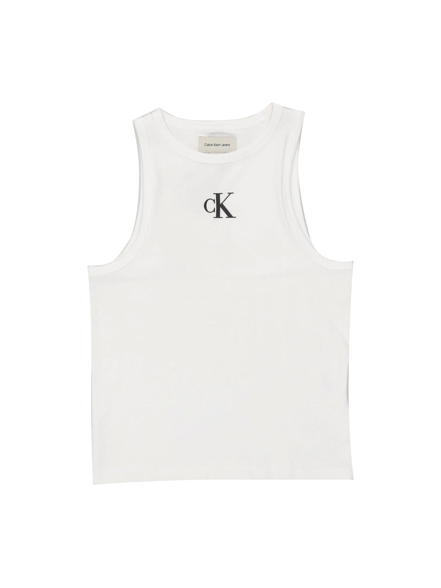 Canotta Calvin Klein Ragazza logo bianco