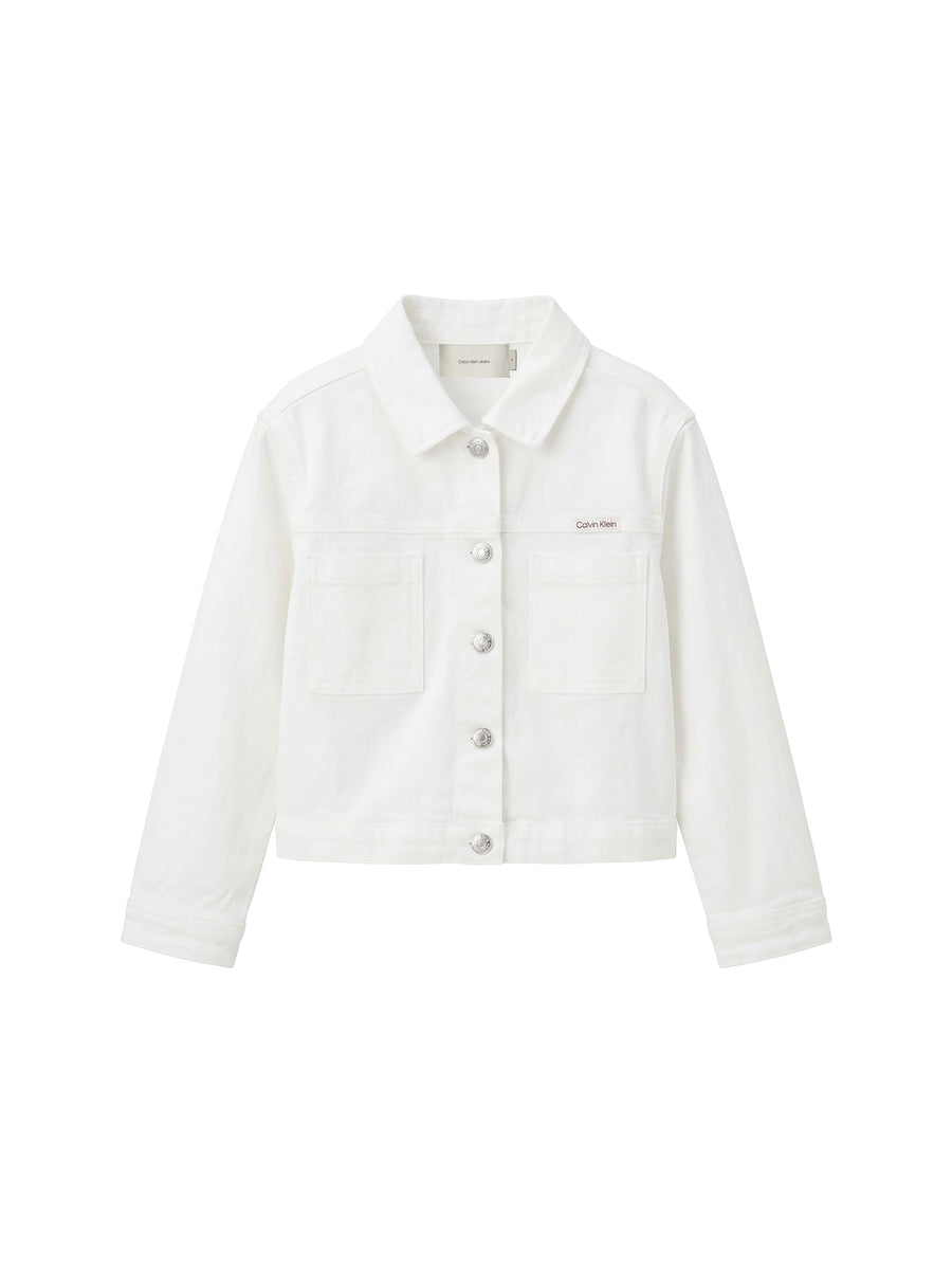 Giubbino Calvin Klein Bambina in denim color bianco