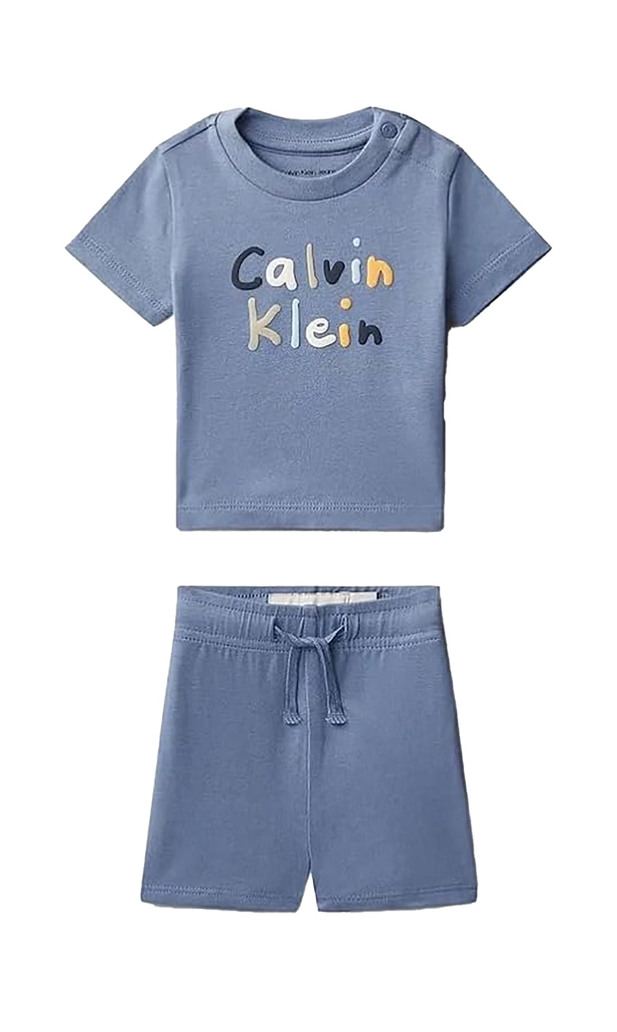 Completo Calvin Klein Neonato (t-shirt e shorts) knit blu